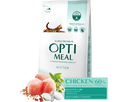 Сухий корм для кішок Optimeal для кошенят зі смаком курки 1.5 кг (4820215369664)