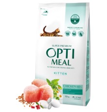 Сухий корм для кішок Optimeal для кошенят зі смаком курки 1.5 кг (4820215369664)