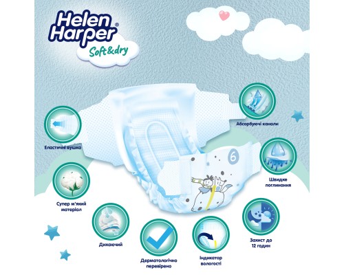 Підгузки Helen Harper Soft&Dry New XL Розмір 6 (15+ кг) 26 шт (2316780) Підгузки Helen Harper Soft&Dry New XL Розмір 6 (15+ кг) 26 шт (2316780)