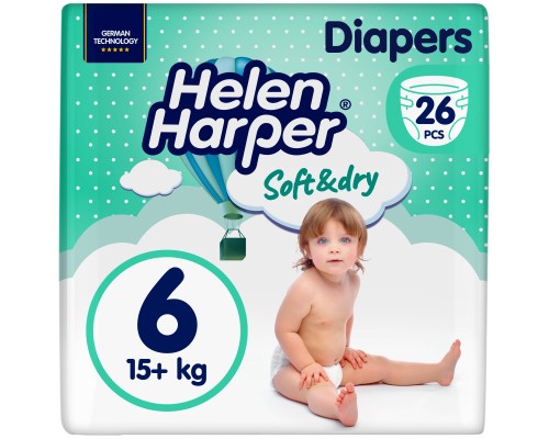 Підгузки Helen Harper Soft&Dry New XL Розмір 6 (15+ кг) 26 шт (2316780) Підгузки Helen Harper Soft&Dry New XL Розмір 6 (15+ кг) 26 шт (2316780)