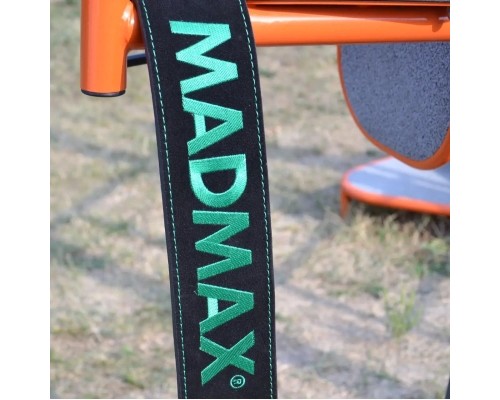 Атлетичний пояс MadMax MFB-301 Suede Single Prong шкіряний Black/Green XXL (MFB-301_XXL)