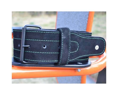 Атлетичний пояс MadMax MFB-301 Suede Single Prong шкіряний Black/Green XXL (MFB-301_XXL)