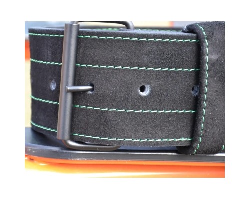 Атлетичний пояс MadMax MFB-301 Suede Single Prong шкіряний Black/Green XXL (MFB-301_XXL)