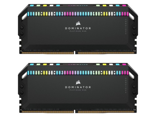 Модуль пам'яті для комп'ютера DDR5 64GB (2x32GB) 6600 MHz Dominator Platinum RGB Black Corsair (CMT64GX5M2B6600C32)