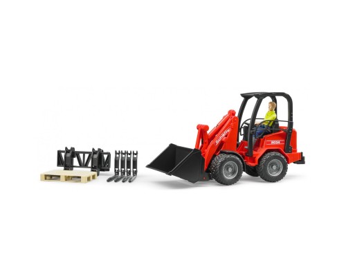 Спецтехніка Bruder Міні-навантажувач Schaffer Compact 2630 з фігуркою та аксесуарами (02191)
