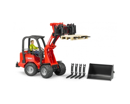 Спецтехніка Bruder Міні-навантажувач Schaffer Compact 2630 з фігуркою та аксесуарами (02191)