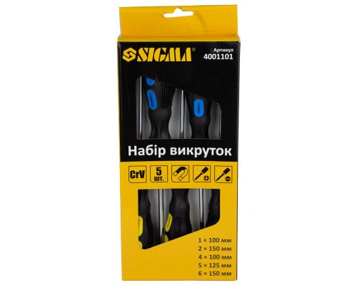 Набір викруток Sigma 5шт СrV (4001101)