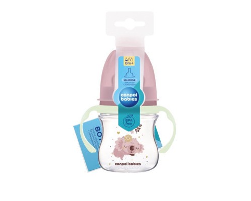 Пляшечка для годування Canpol babies Easystart Sleepy Koala 120 мл рожева (35/236_pin)