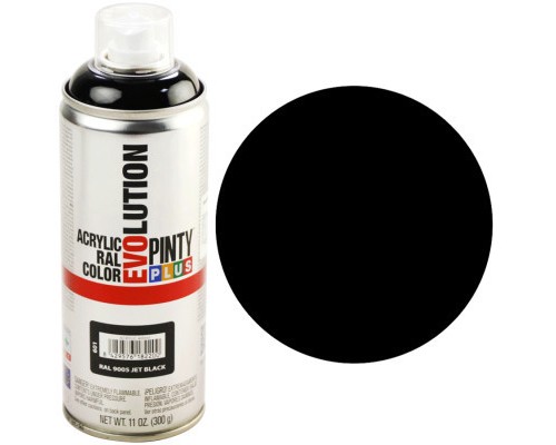 Фарба-аерозоль Pintyplus на водній основі Evolution Ral 9004 Чорна, матова 400 мл (8429576182200)