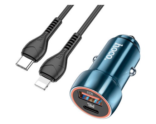 Зарядний пристрій HOCO Z46A set (C to iP) USB-A/Type-C Sapphire Blue (6931474770363)