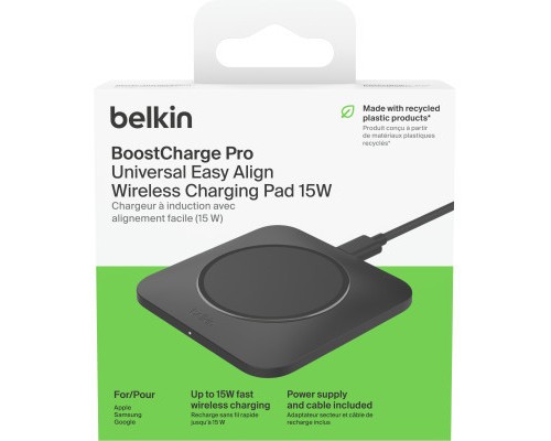 Зарядний пристрій Belkin 15W Pad Easy Align Black (WIA007VFBK)