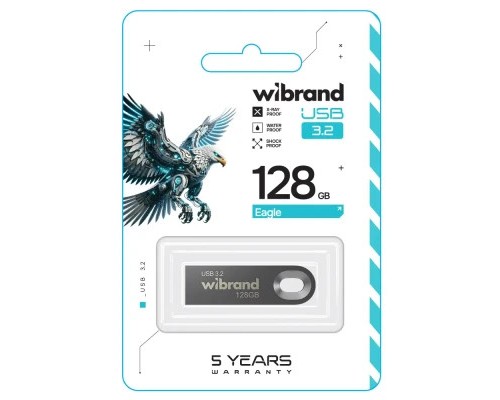 USB флеш накопичувач Wibrand 128GB Eagle Grey USB 3.2 Gen 1 (USB 3.0) (WI3.2/EA128U10G) 