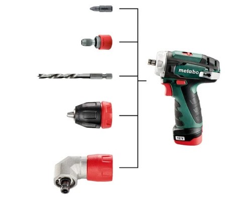 Шуруповерт Metabo PowerMaxx BS Quick Basic 12В, 2х2Ah, 17·34Нм, 0-360·0-1400об/хв (600156500)