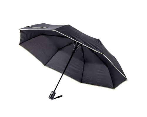 Парасоля Bergamo Sky Напівавтомат Чорно-сіра з світловідбиваючою стрічкою (7040007)