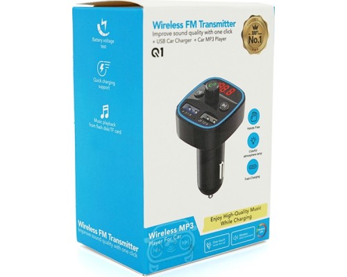 FM модулятор Voltronic Q1, 1.5A, FM, USB, TF (FM-Q1) 
