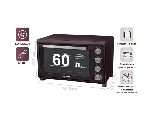 Електропіч PRIME Technics PEO 62895 BR Електропіч PRIME Technics PEO 62895 BR