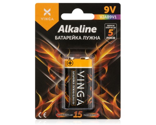 Батарейка 9V 6LR61 Alkaline Vinga (VJAB9V1) 