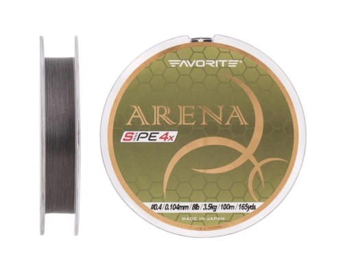 Шнур Favorite Arena PE 100m (silver gray) #0.4/0.104mm 8lb/3.5kg (1693.10.95)