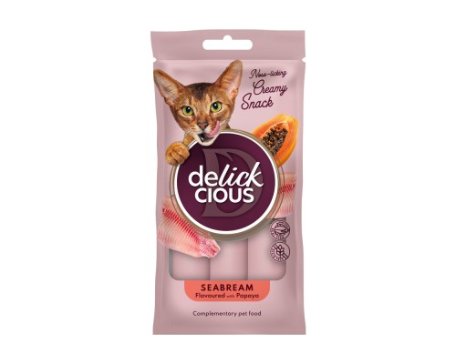 Ласощі для котів Delickcious Дорада з додаванням папаї 4 х 15 г (4820269141612)
