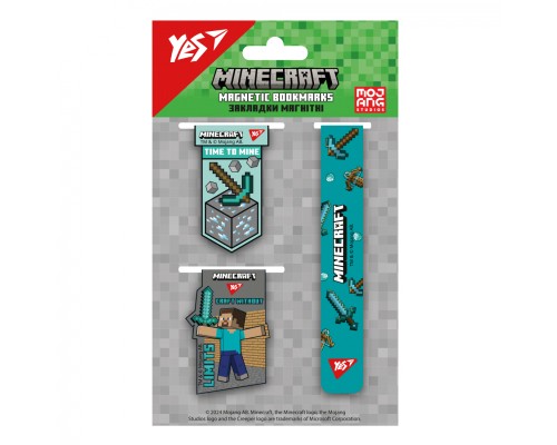 Закладки для книг Yes магнітні Minecraft 3 шт (708346)