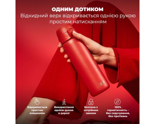 Пляшка для води ION8 OneTouch Vacuum Insulated 500 мл Red (I8TS500Red)