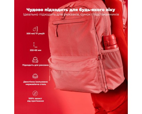 Пляшка для води ION8 OneTouch Vacuum Insulated 500 мл Red (I8TS500Red)