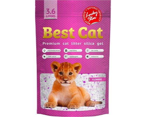 Наповнювач для туалету Best Cat Силікагелевий Pink Flowers 3.6 л (4820281500299)