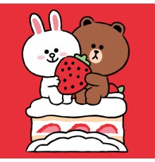 Картина по номерам Santi Лайн Френдс Коні Браун та полуничний тортик 25х25см (955035)