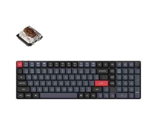 Клавіатура Keychron K17 PRO Gateron MX 2.0 Brown QMK White Led Wireless/Bluetooth/USB-А UA Black (K17P-A3-UA)
