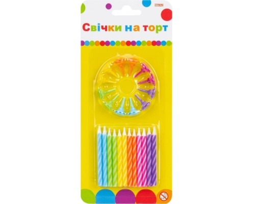 Свічка Maxi 24 шт на торт; 12 підставок для свічок (MX620100.C09)
