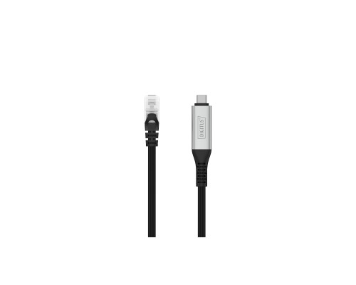 Дата кабель USB-C to RJ45 Ethernet 2.0m CAT6A S/FTP 1Gbps LSZH Digitus (AK-300601-020-S)