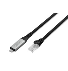 Дата кабель USB-C to RJ45 Ethernet 2.0m CAT6A S/FTP 1Gbps LSZH Digitus (AK-300601-020-S)