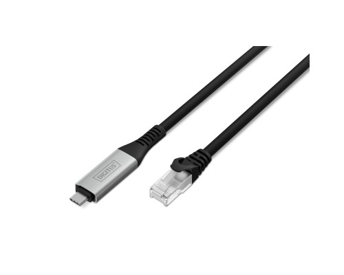 Дата кабель USB-C to RJ45 Ethernet 2.0m CAT6A S/FTP 1Gbps LSZH Digitus (AK-300601-020-S)