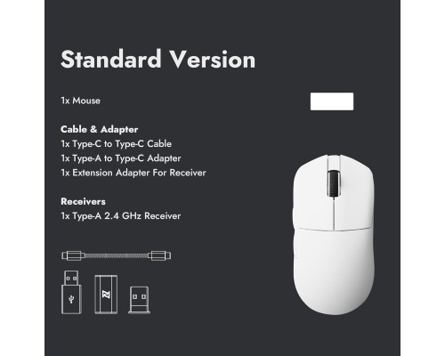 Мишка Lemokey G1 USB-A/USB-C/Wireless 8K White (G1-A2)