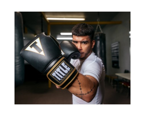 Боксерські рукавички Title Boxeo Mexican Leather Quatro Black/White 12 oz (BATGE4 12 oz BK/WH)
