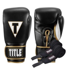 Боксерські рукавички Title Boxeo Mexican Leather Quatro Black/White 12 oz (BATGE4 12 oz BK/WH)