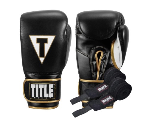 Боксерські рукавички Title Boxeo Mexican Leather Quatro Black/White 12 oz (BATGE4 12 oz BK/WH)
