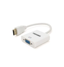 Перехідник HDMI M to VGA F 0.25m white VEGGIEG (YT-C-H-V1W)