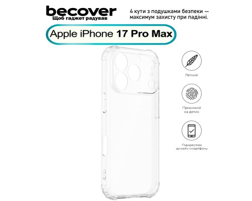 Чохол до мобільного телефона BeCover Anti-Shock Apple iPhone 17 Pro Max Clear (713799)