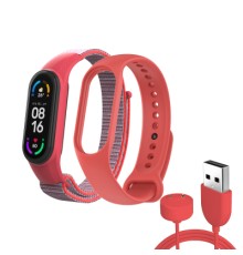 Ремінець до фітнес браслета Armorstandart комплект 3шт Xiaomi Mi Band 7/6/5 New Style Red (ARM77038)