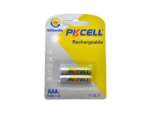 Акумулятор AAA R03 600mAh 1.2V NiMH Rechargeable Battery, 2шт/бл PkCell (PC/AAA600-2BR)