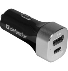 Зарядний пристрій Defender UCG-01 авто, 1 порт USB + TypeC, 5V / 5.4A (83569)