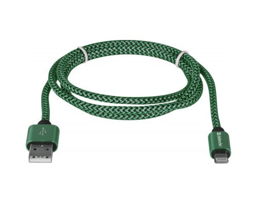 Дата кабель USB 2.0 AM to Lightning 1.0m ACH01-03T 2.1A green Defender (87810)