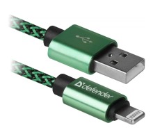 Дата кабель USB 2.0 AM to Lightning 1.0m ACH01-03T 2.1A green Defender (87810)