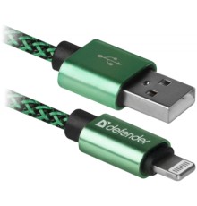 Дата кабель USB 2.0 AM to Lightning 1.0m ACH01-03T 2.1A green Defender (87810)