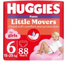 Підгузки Huggies Little Movers Pants 6 (15-25 кг) для дівчаток 88 шт (5029054568217)