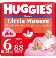 Підгузки Huggies Little Movers Pants 6 (15-25 кг) для дівчаток 88 шт (5029054568217)