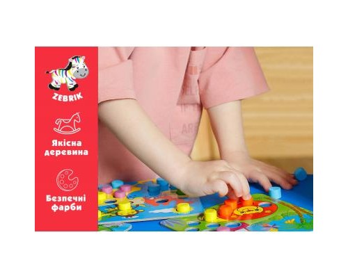 Розвиваюча іграшка Vladi Toys Мозаїка дерев'яна Ферма (ZB2002-01)