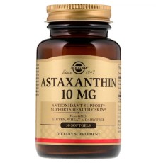 Антиоксидант Solgar Астаксантин, Astaxanthin, 10 мг, 30 желатинових капсул (SOL-36204)