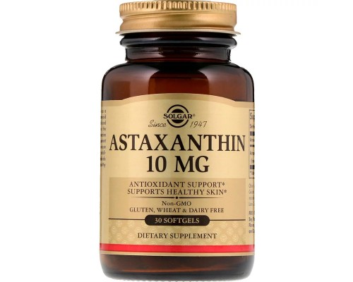 Антиоксидант Solgar Астаксантин, Astaxanthin, 10 мг, 30 желатинових капсул (SOL-36204)
